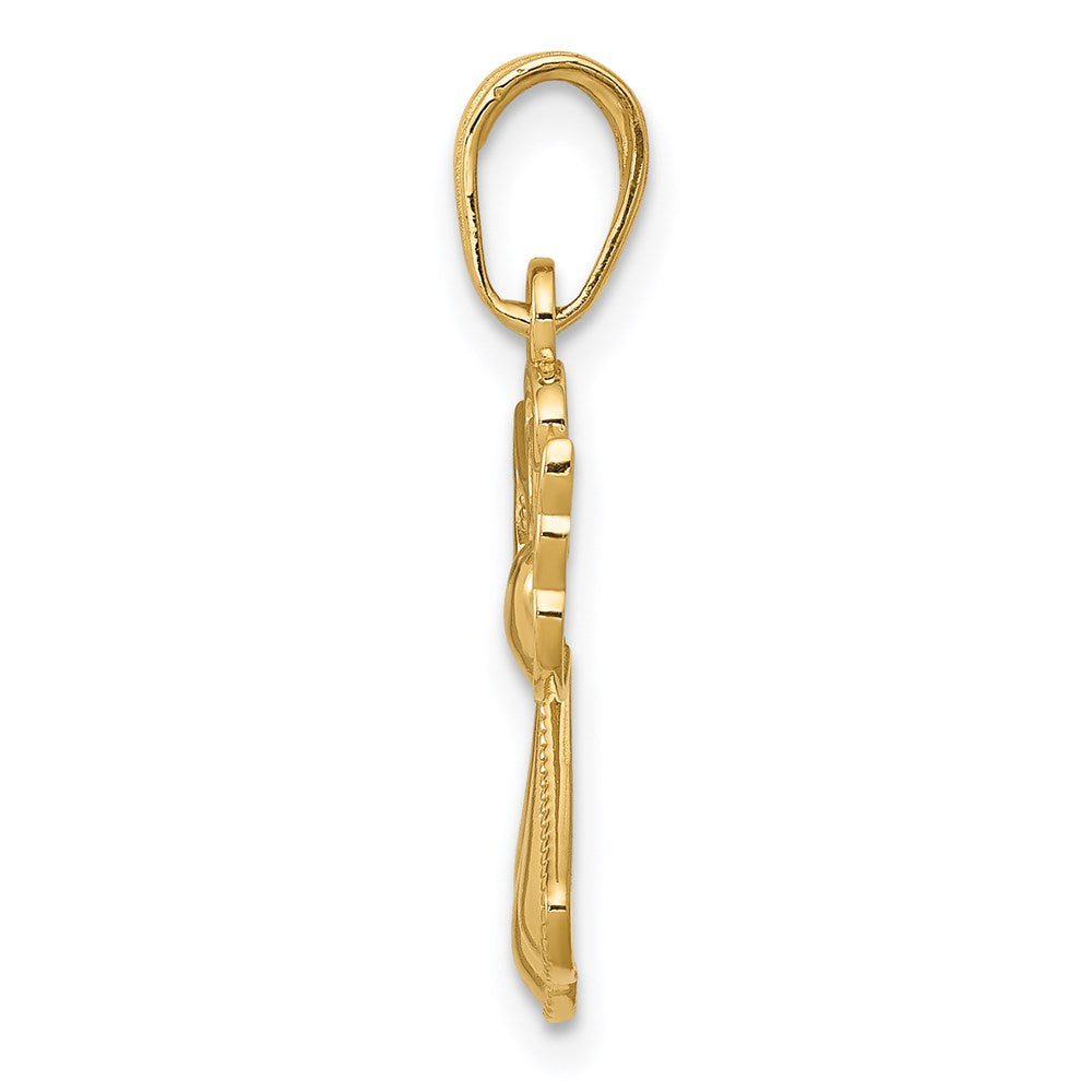 Charlie & Co Jewelry | 14k Polished/textured Guardian Angel W/heart Pendant - Model D4420