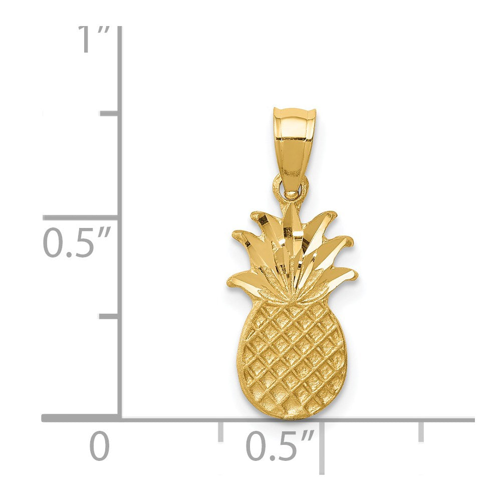 Charlie & Co Jewelry | 14k Brushed & Diamond-cut Pineapple Pendant - Model D4538