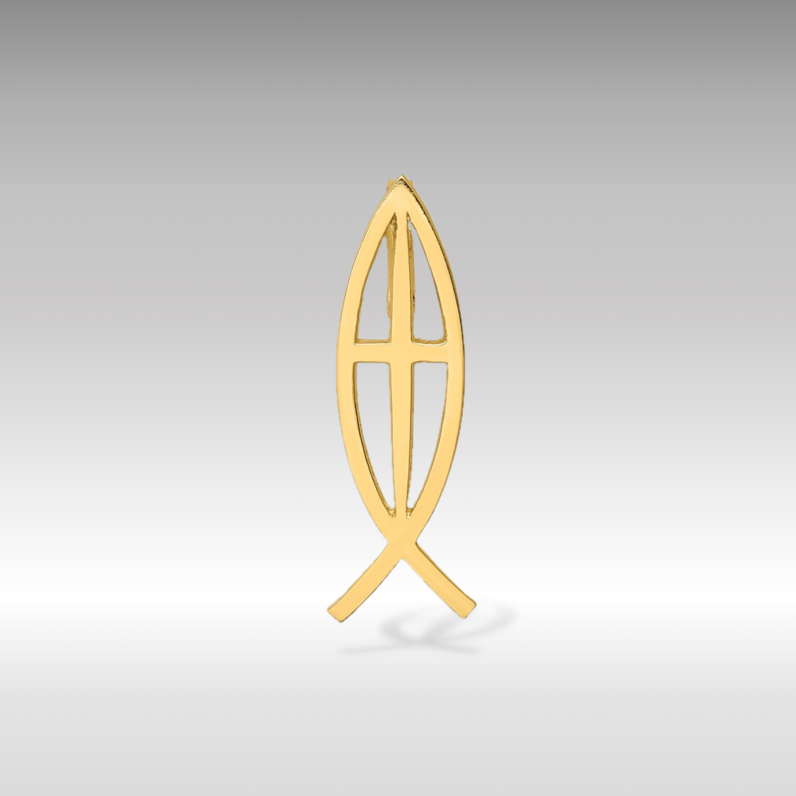 14K Gold Polished 'JESUS' Fish Pendant - Charlie & Co. Jewelry