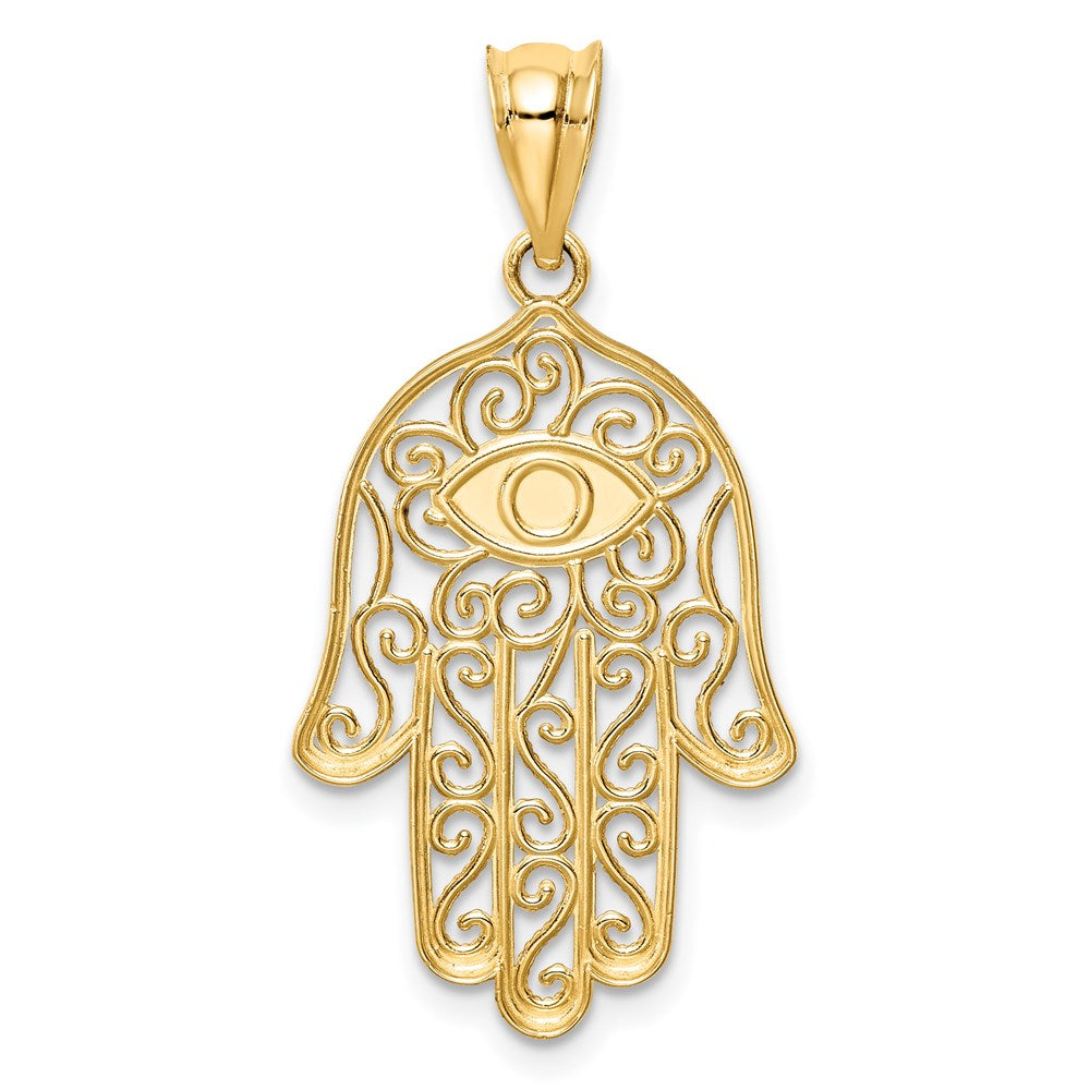 Charlie & Co Jewelry | 14k Polished And Enameled Hamsa Pendant - Model D4553