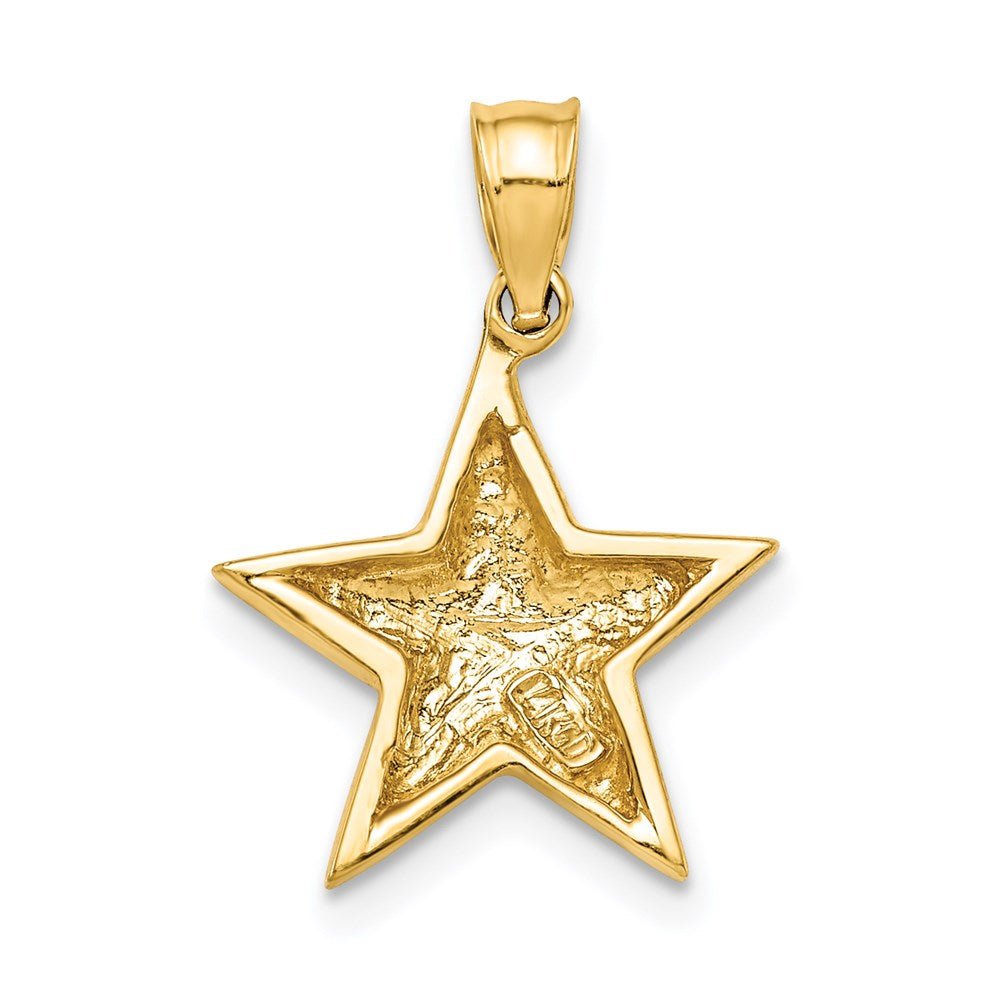 Gold Polished Star Necklace Pendant Model-D4583 - Charlie & Co. Jewelry