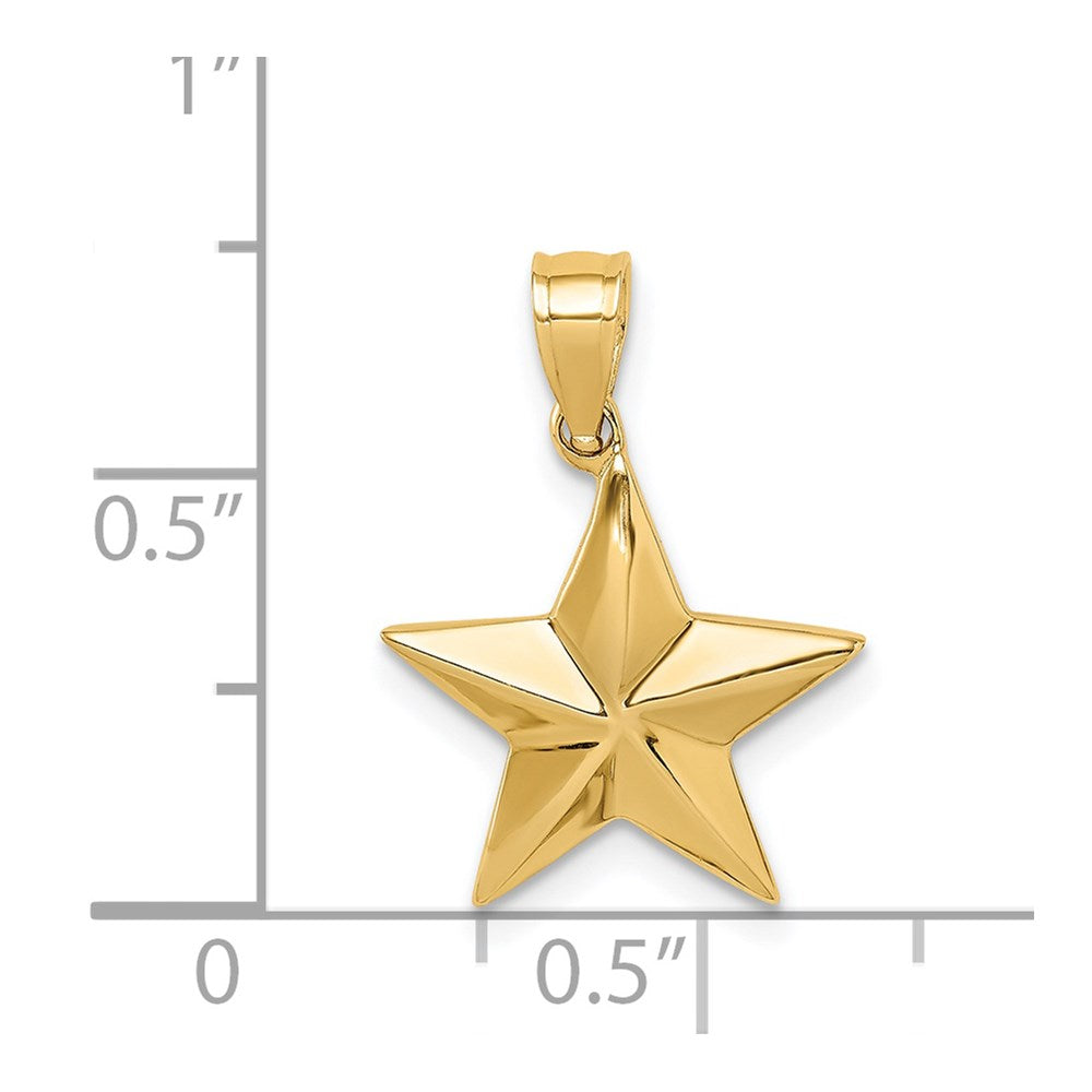 Gold Polished Star Necklace Pendant Model-D4583 - Charlie & Co. Jewelry