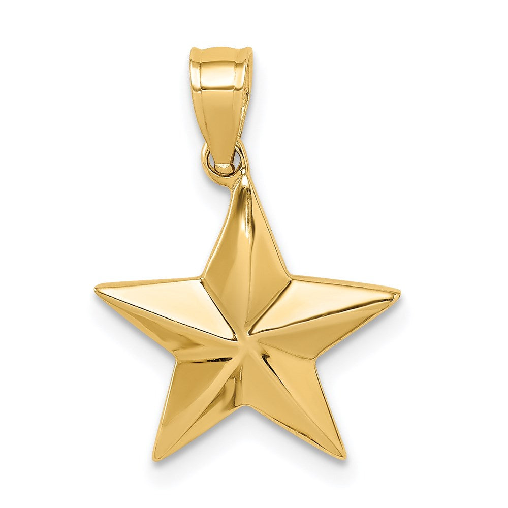 Gold Polished Star Necklace Pendant Model-D4583 - Charlie & Co. Jewelry