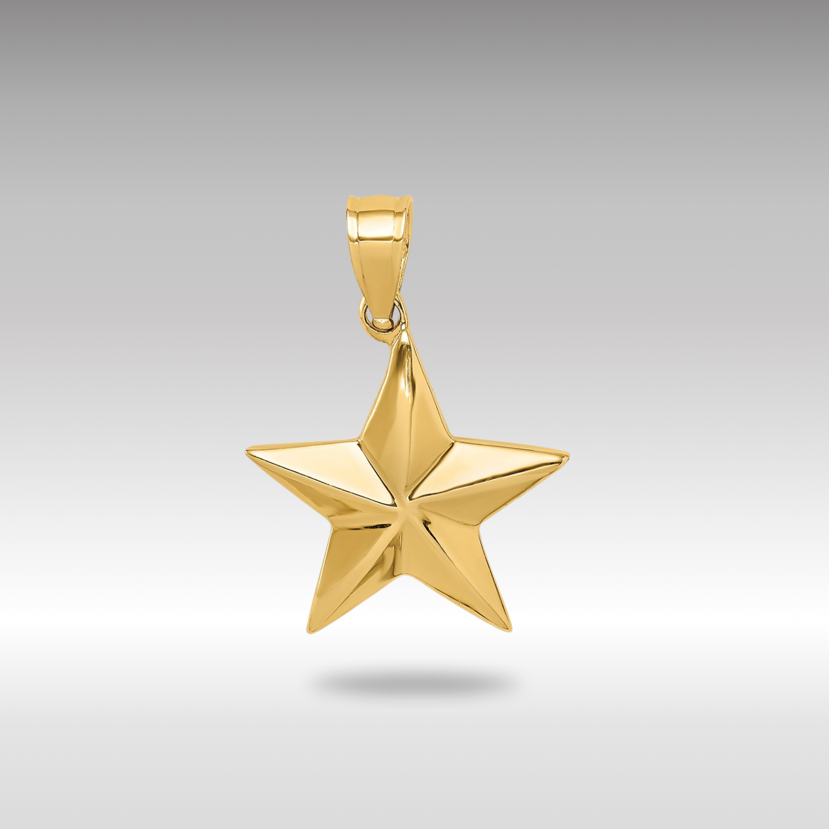 Gold Polished Star Necklace Pendant Model-D4583 - Charlie & Co. Jewelry