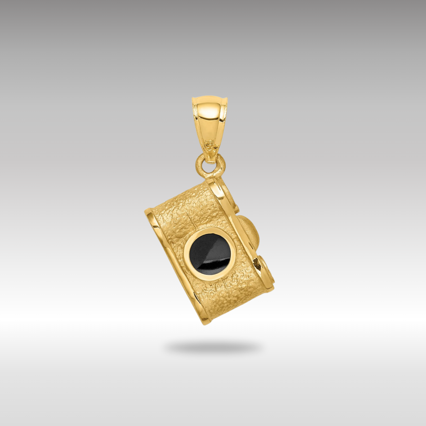 Gold Polished Camera Pendant Necklace Model-D4610 - Charlie & Co. Jewelry