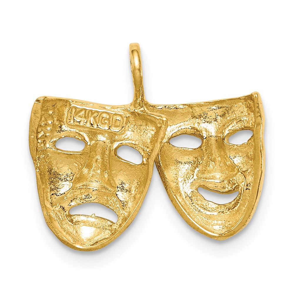 14K Gold Theater Masks Necklace Pendant - Charlie & Co. Jewelry