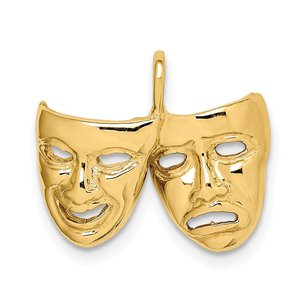 14K Gold Theater Masks Necklace Pendant - Charlie & Co. Jewelry