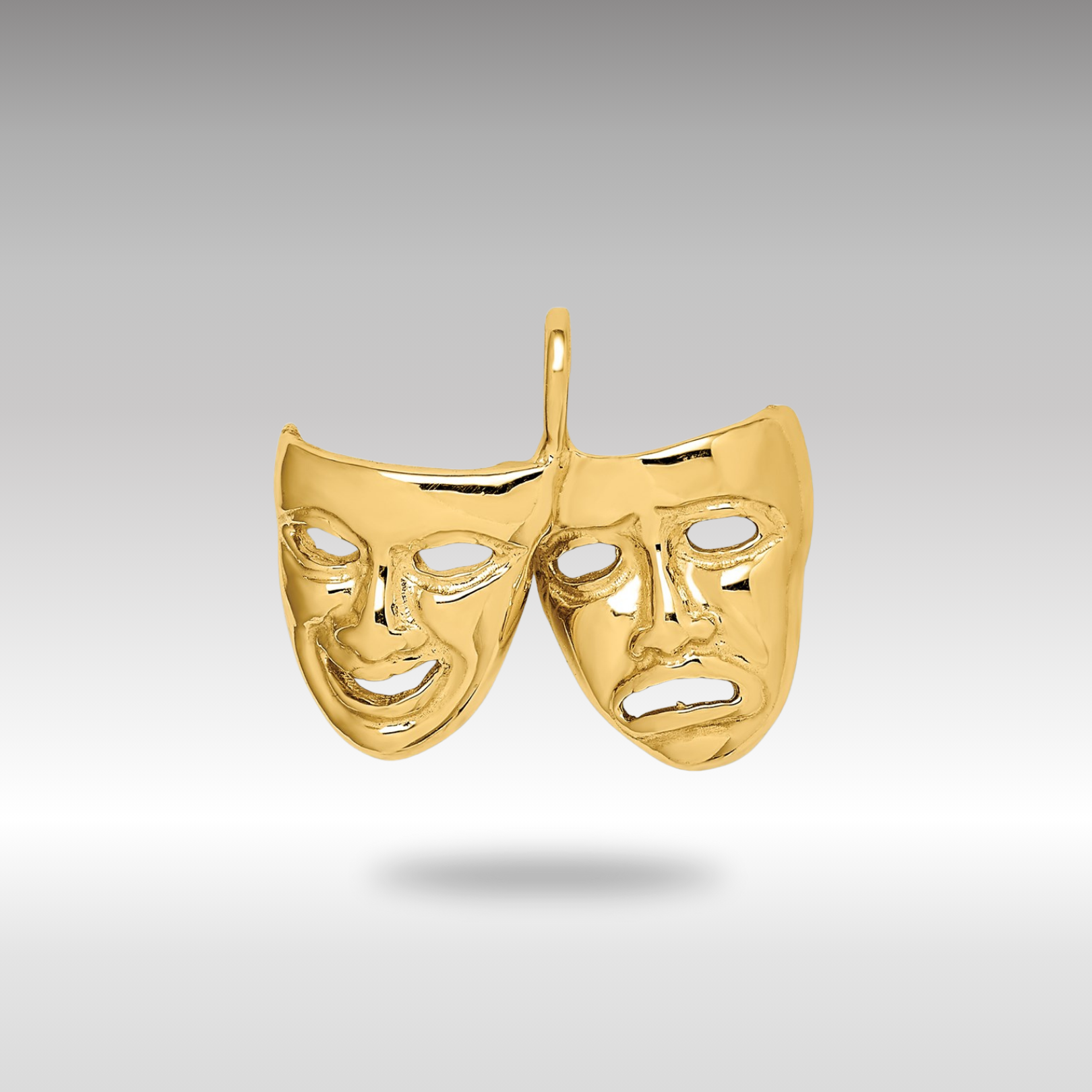 Gold Theater Masks Necklace Pendant - Charlie & Co. Jewelry