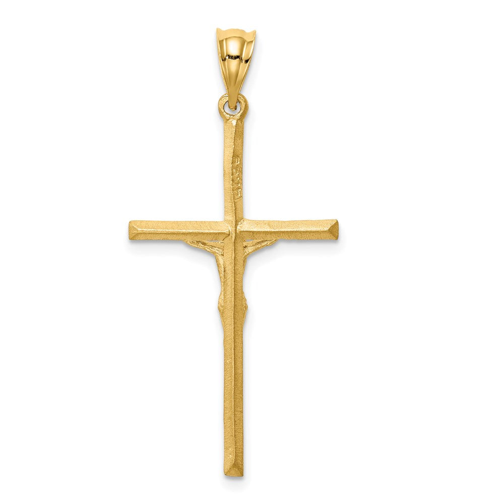 Charlie & Co Jewelry | 14k Brushed & Diamond-cut Crucifix Cross Pendant - Model D4665
