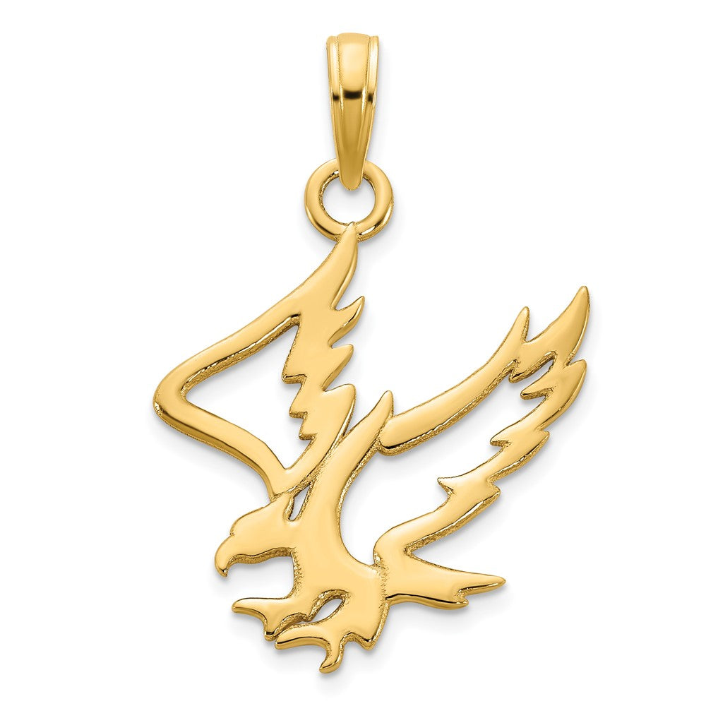 Gold Eagle Cut-Out Pendant Necklace - Model D5070 - Charlie & Co. Jewelry