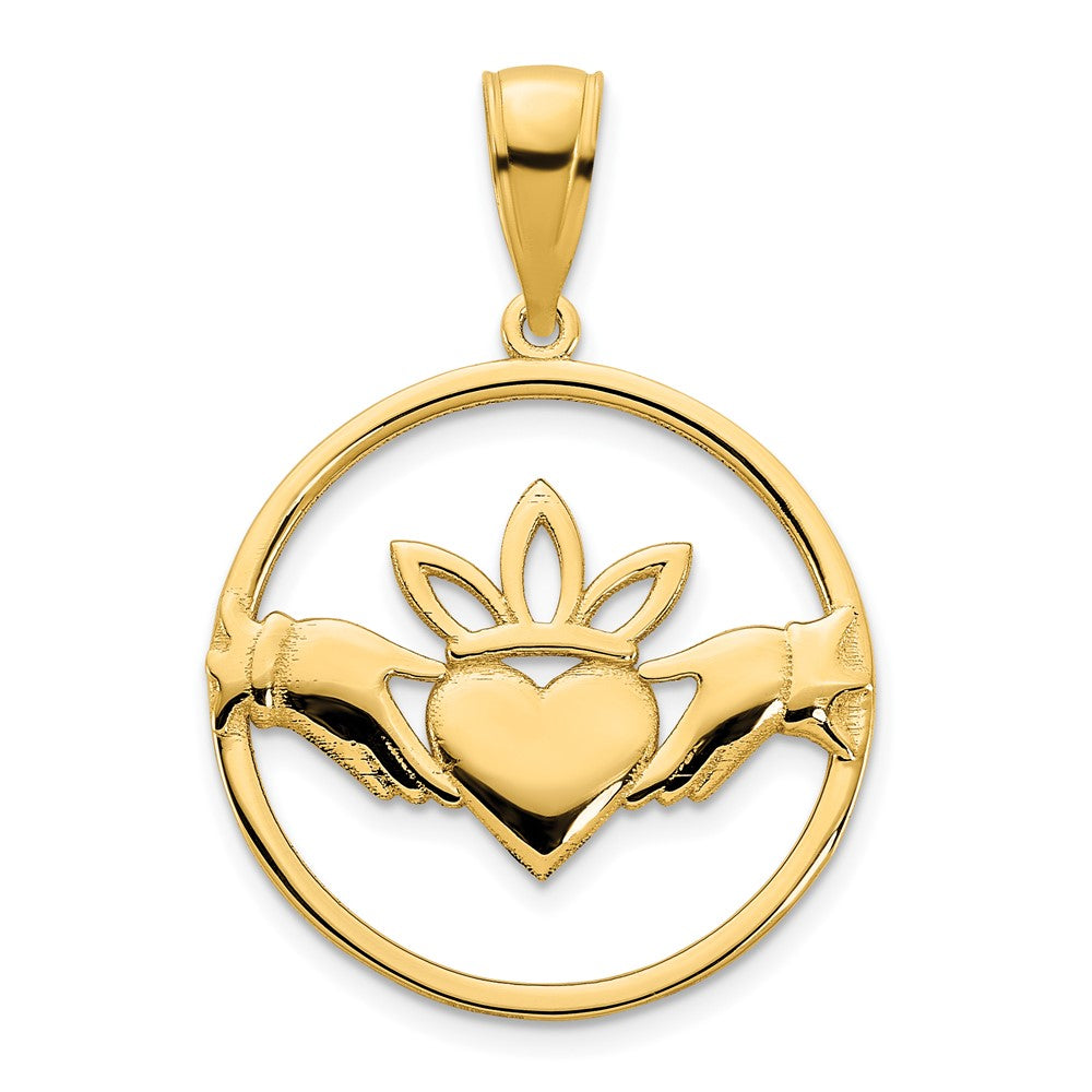 Charlie & Co Jewelry | 14k Claddagh Circle Pendant - Model D5089