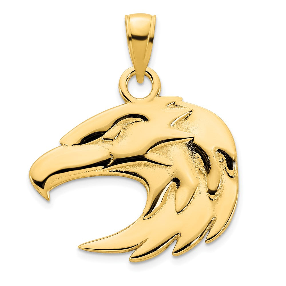 Gold Polished Eagle Head Pendant Necklace - Model D5091 - Charlie & Co. Jewelry