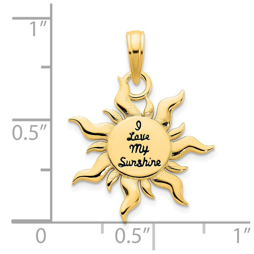 Gold 'I Love My Sunshine' Sun Necklace Charm Model-D5122 - Charlie & Co. Jewelry