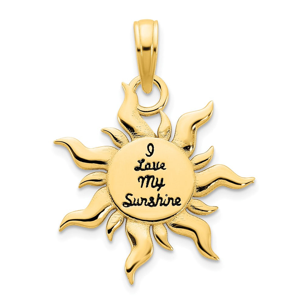 Gold 'I Love My Sunshine' Sun Necklace Charm Model-D5122 - Charlie & Co. Jewelry