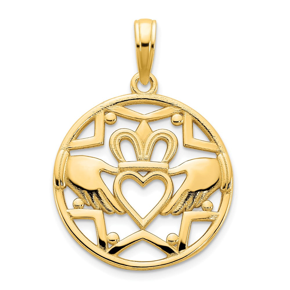 Charlie & Co Jewelry | 14k Claddagh Circle Pendant - Model D5236