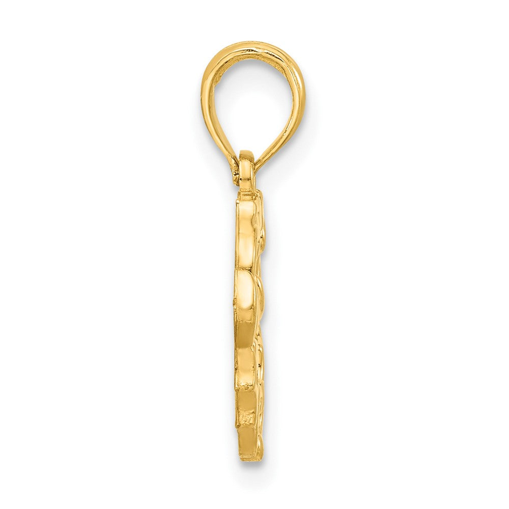 Charlie & Co Jewelry | 14k Polished Candle With Holly Circle Pendant - Model D5314