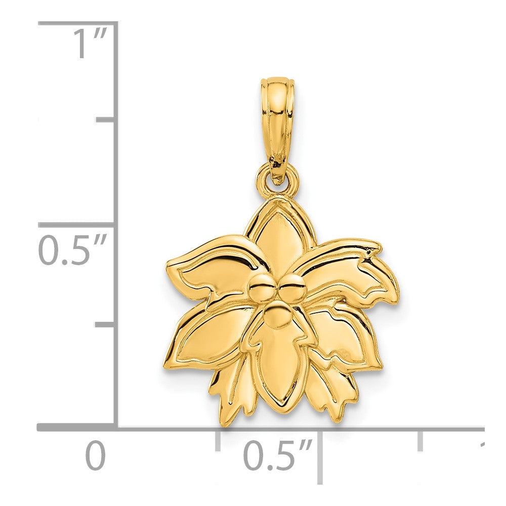 Charlie & Co Jewelry | 14k Polished Poinsettia Floral Pendant - Model D5373