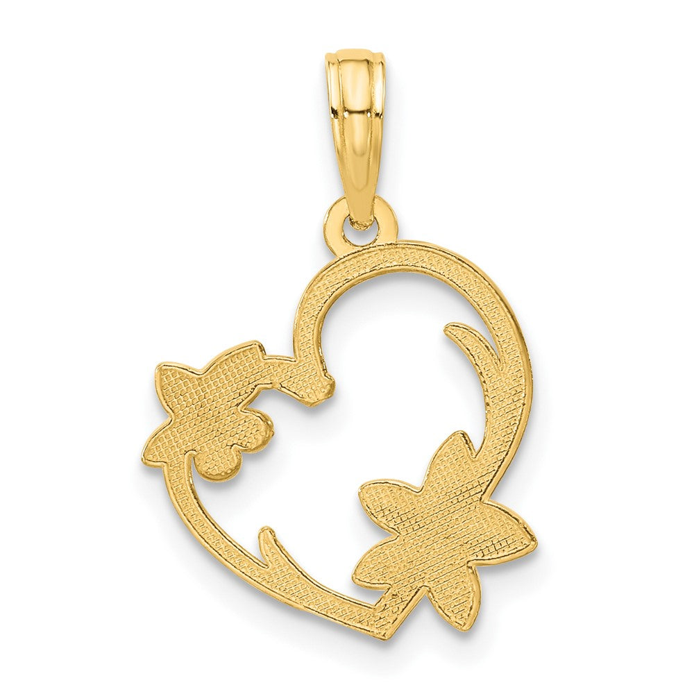 Charlie & Co Jewelry | 14k Polished Floral Heart Pendant - Model D5389