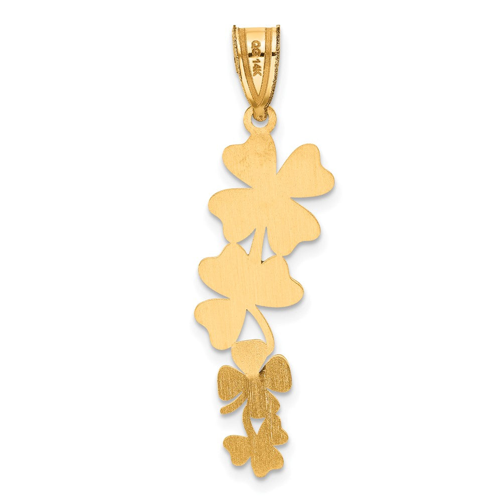 Charlie & Co Jewelry | 14k Polished With Green Enameled Clovers Pendant - Model D5405