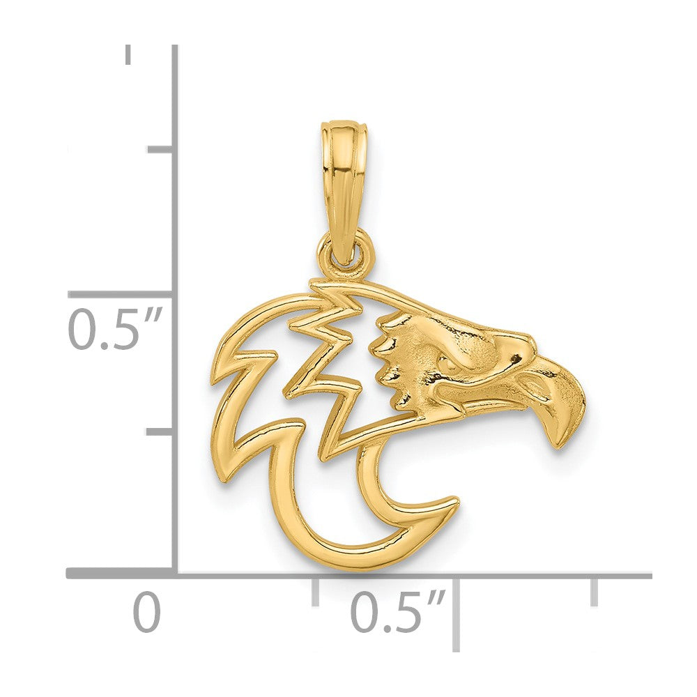 Gold Fancy Eagle Head Charm Necklace - Model D5436 - Charlie & Co. Jewelry