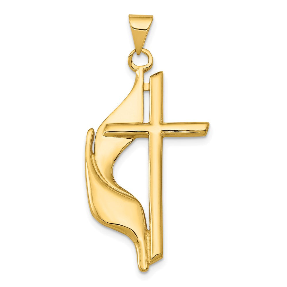 Charlie & Co Jewelry | 14k Polished Cross W/drape Pendant - Model D547
