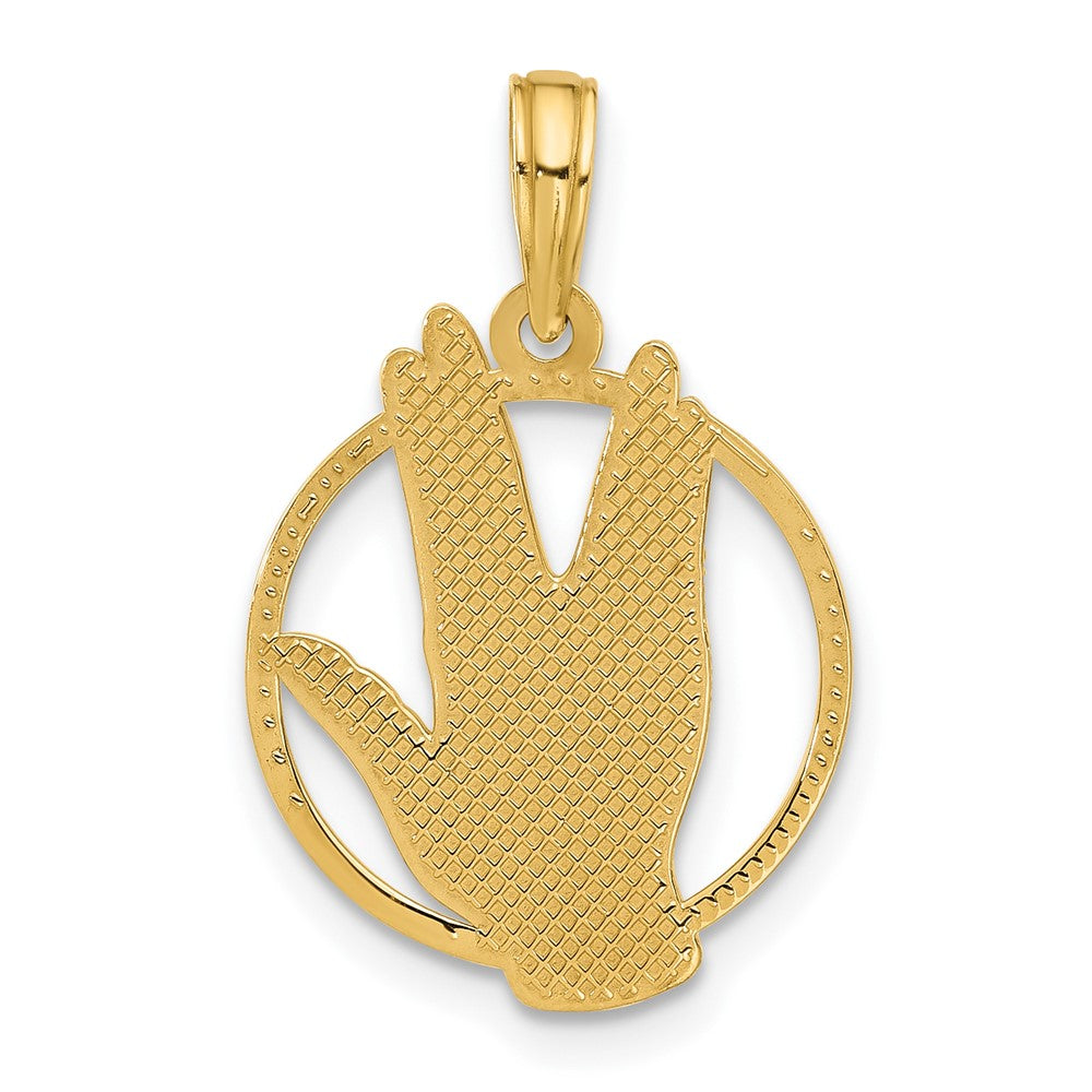 Charlie & Co Jewelry | 14k Polished Hand Gesture In Circle Charm - Model D5475