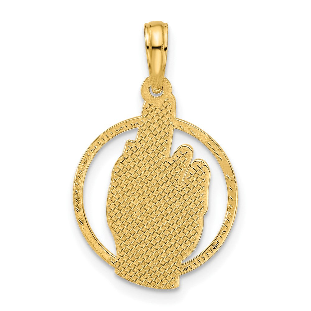 Charlie & Co Jewelry | 14k Polished Hand Gesture In Circle Charm - Model D5480