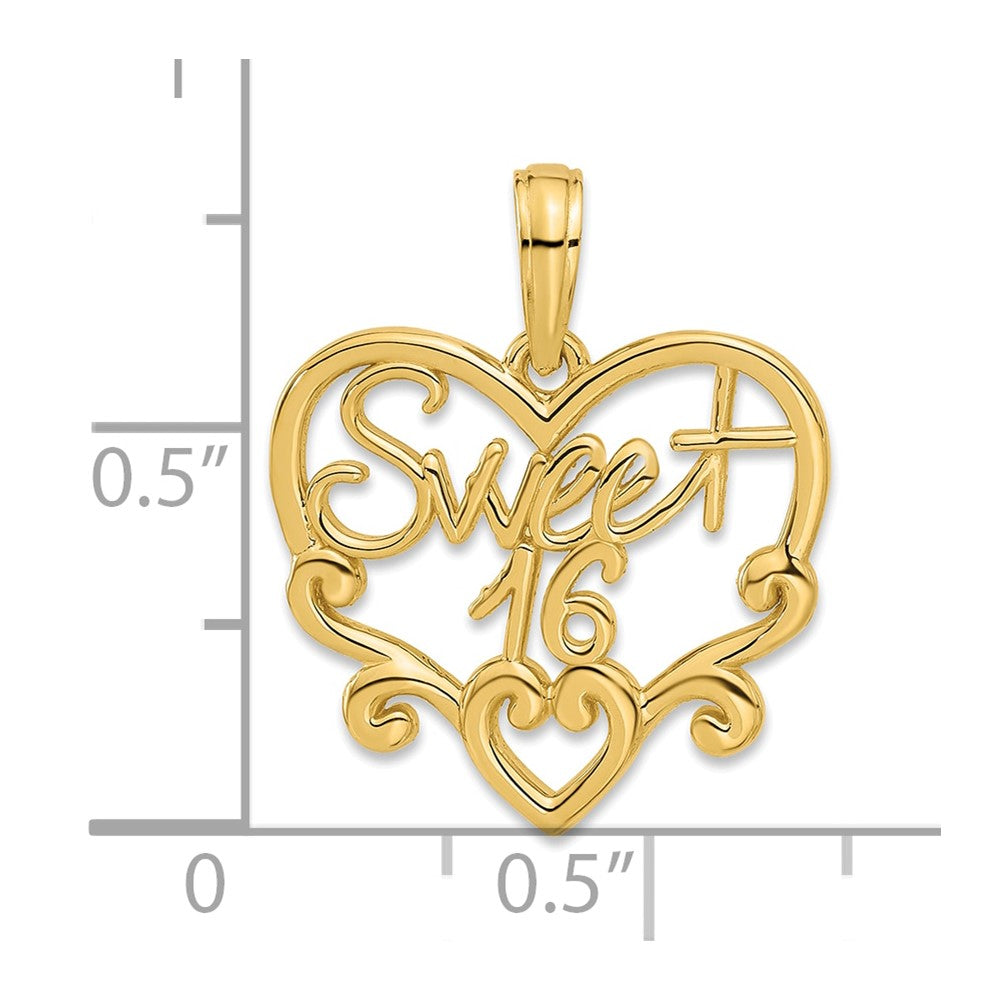 Charlie & Co Jewelry | 14k Fancy Sweet 16 Charm - Model D5482