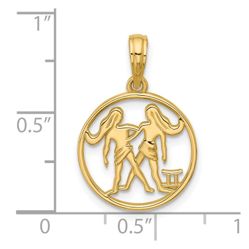 Charlie & Co Jewelry | 14k Polished Round Gemini Pendant - Model D5524