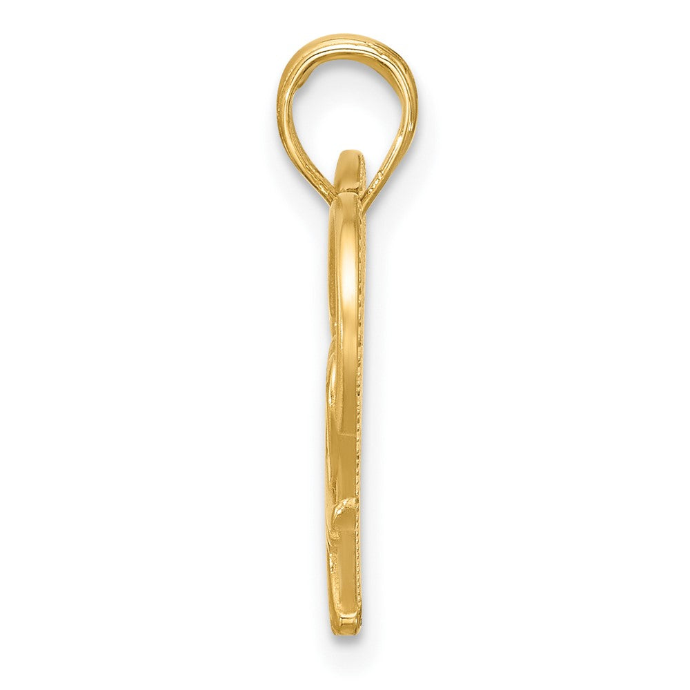Charlie & Co Jewelry | 14k Polished And Brushed Fancy Heart Charm - Model D5537