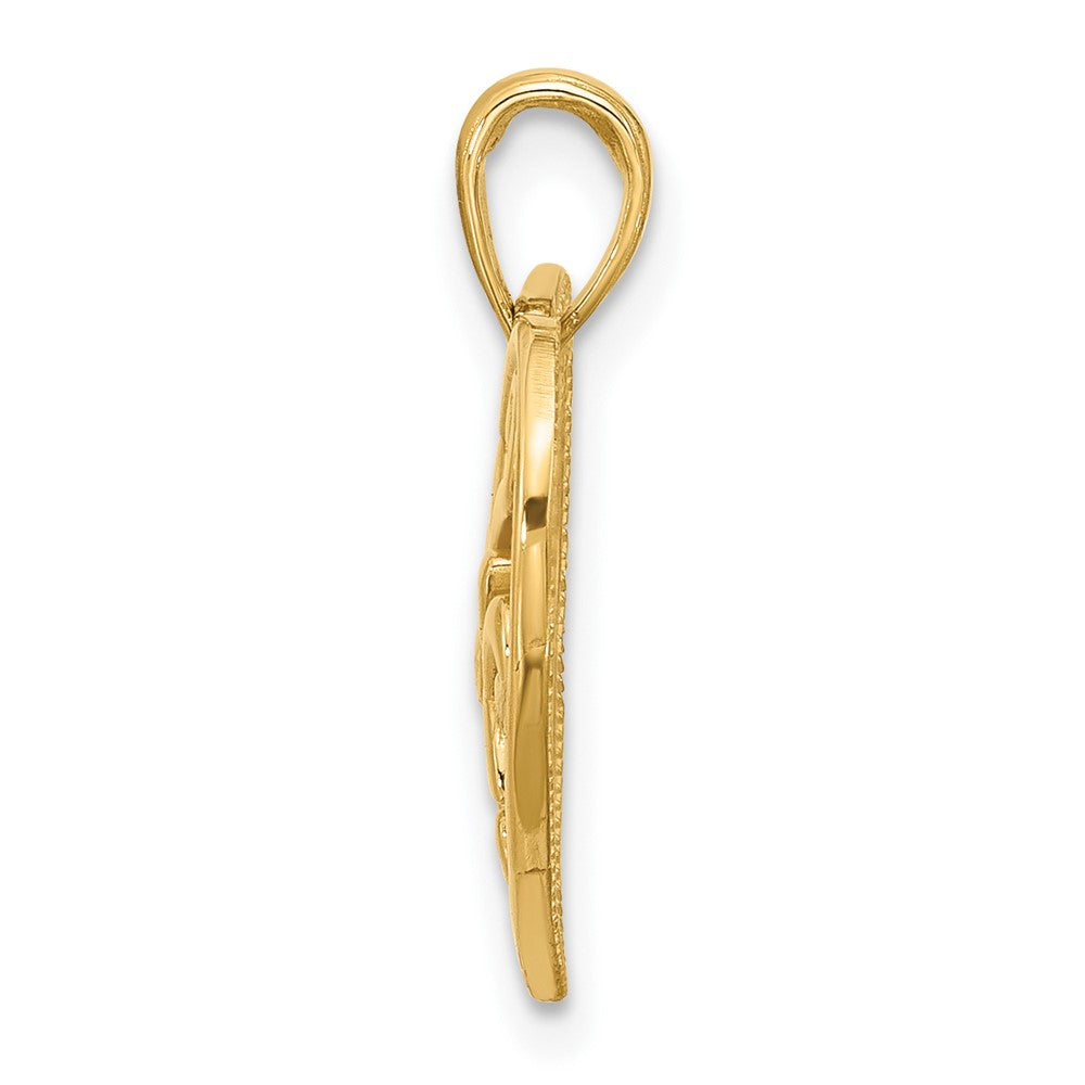 Charlie & Co Jewelry | 14k Polished Fancy Flower And Heart Charm - Model D5558