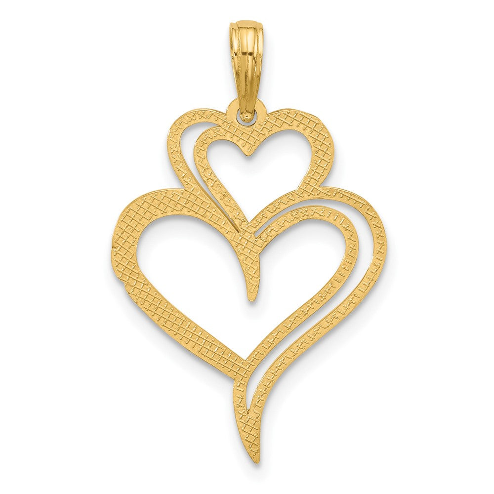 Charlie & Co Jewelry | 14k Polished Fancy Two Heart Charm - Model D5562