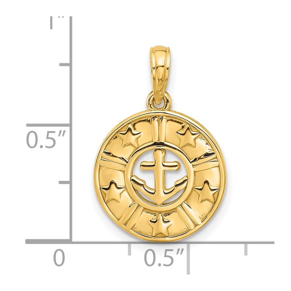 Charlie & Co Jewelry | 14k Polished Anchor And Stars Charm - Model D5570