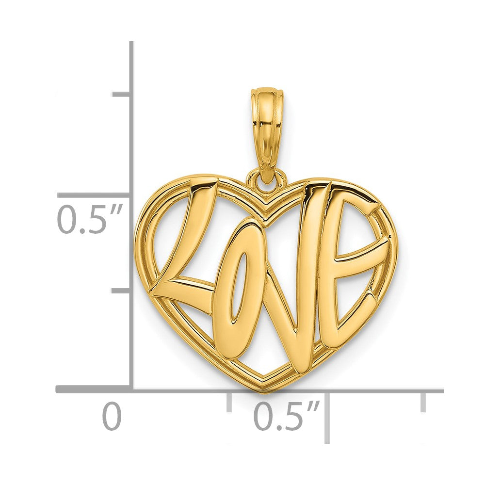 Charlie & Co Jewelry | 14k Polished Fancy Love Heart Charm - Model D5572