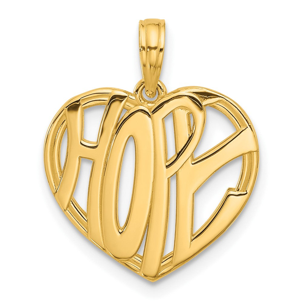 Charlie & Co Jewelry | 14k Polished Hope Heart Charm - Model D5573
