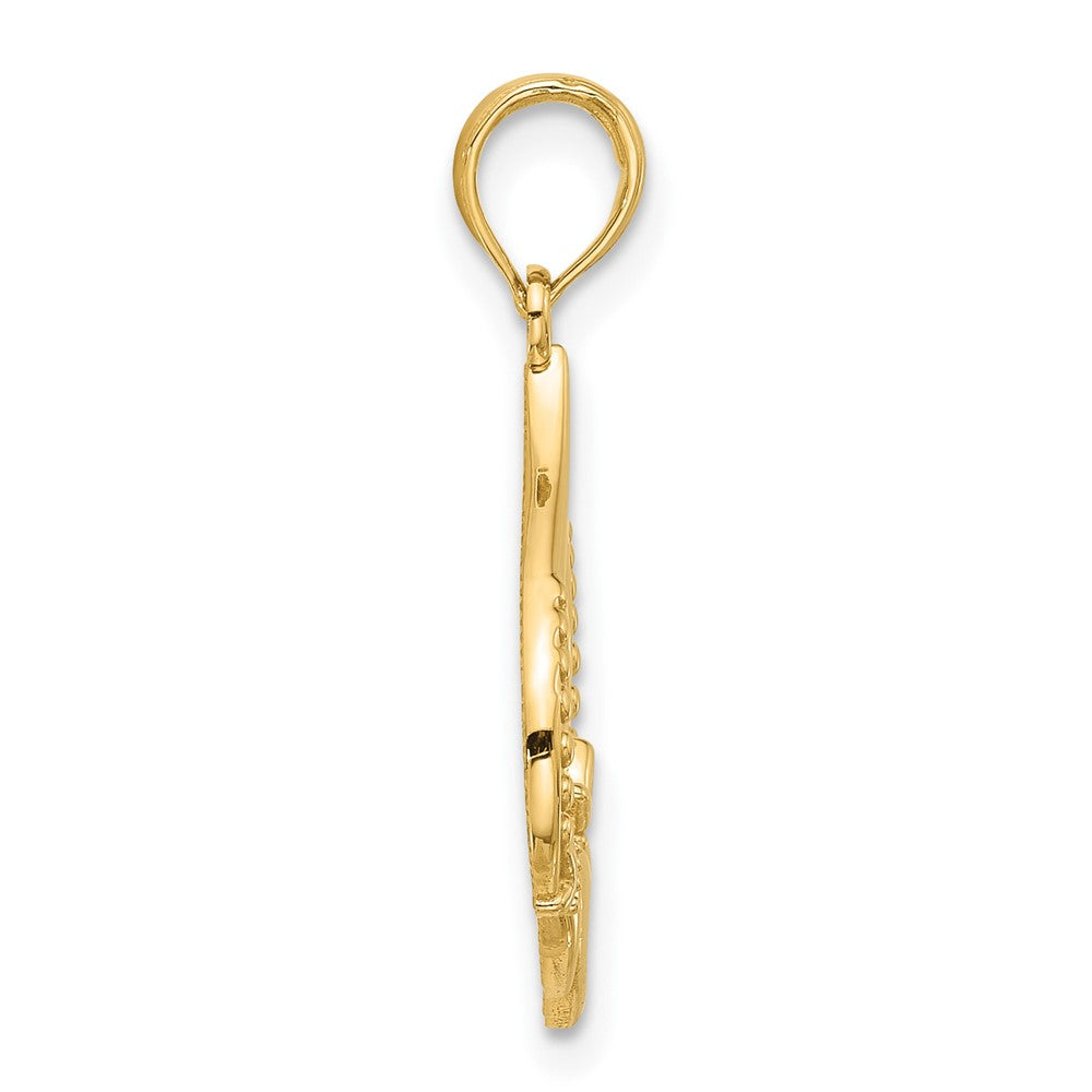 Gold Polished Claddagh Pendant Necklace - Model D5574 - Charlie & Co. Jewelry