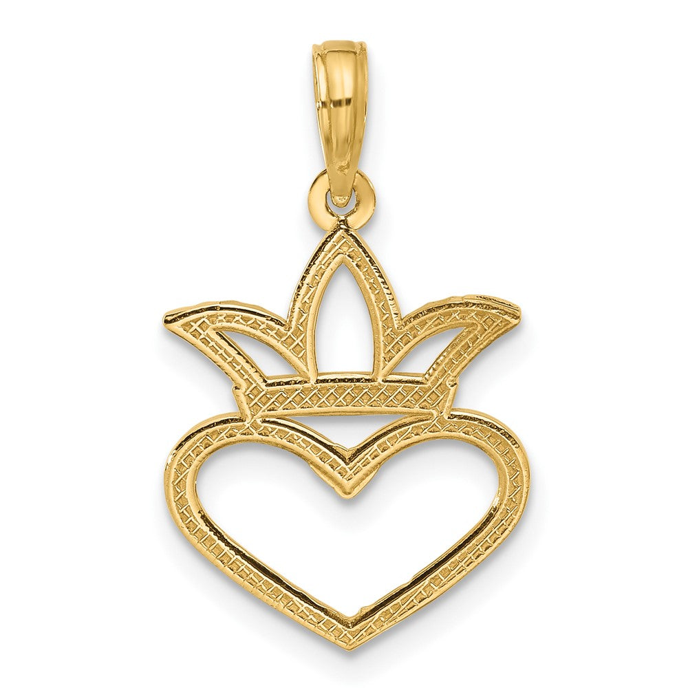 Charlie & Co Jewelry | 14k Polished Heart And Crown Charm - Model D5586