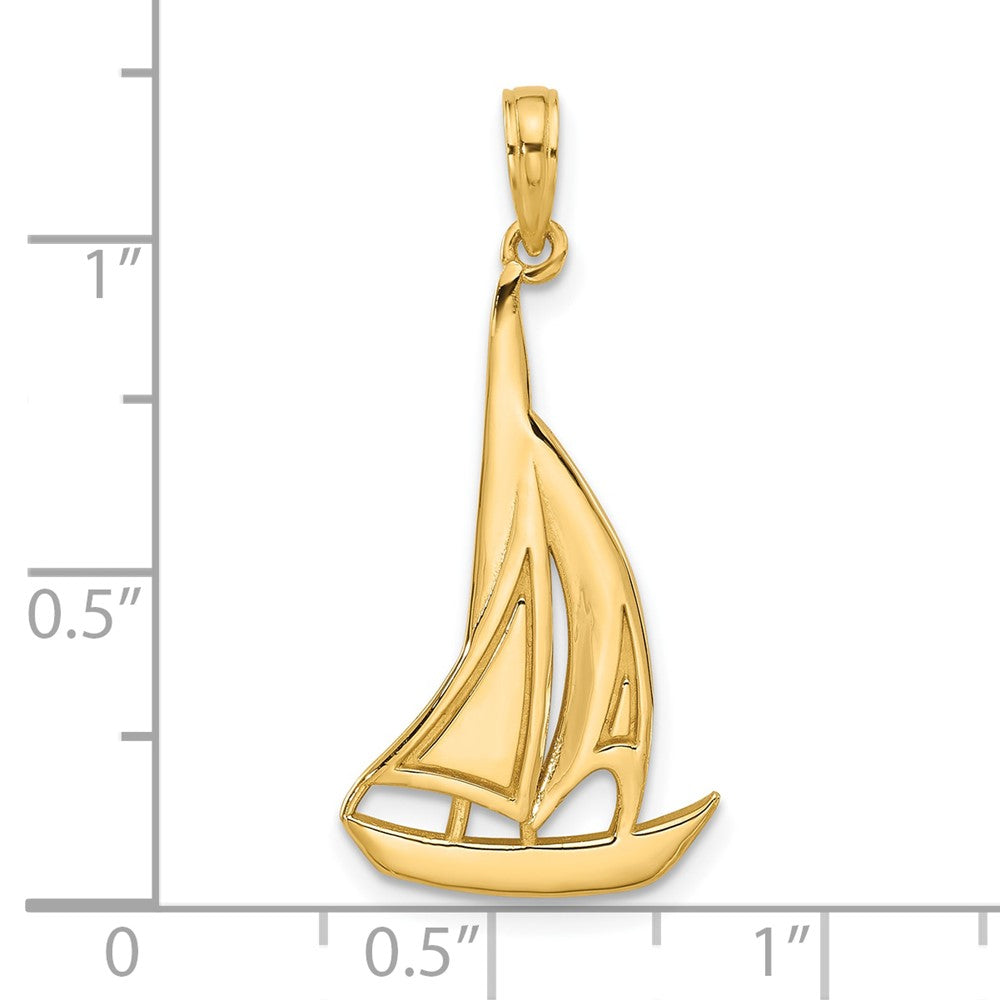 Charlie & Co Jewelry | 14k Polished Sailboat Charm - Model D5588