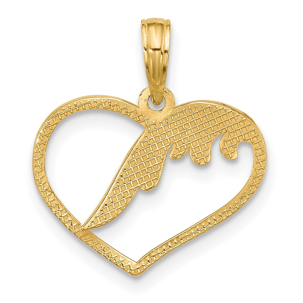Charlie & Co Jewelry | 14k Polished Fancy Wings And Heart Charm - Model D5608