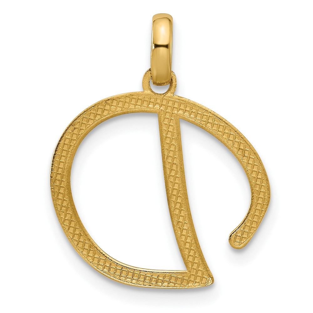 14K Gold Fancy Letter 'D' Charm Pendant - Charlie & Co. Jewelry