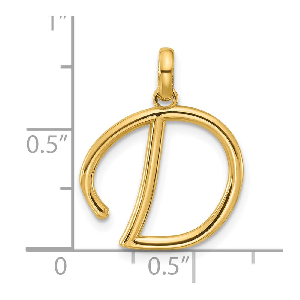14K Gold Fancy Letter 'D' Charm Pendant - Charlie & Co. Jewelry