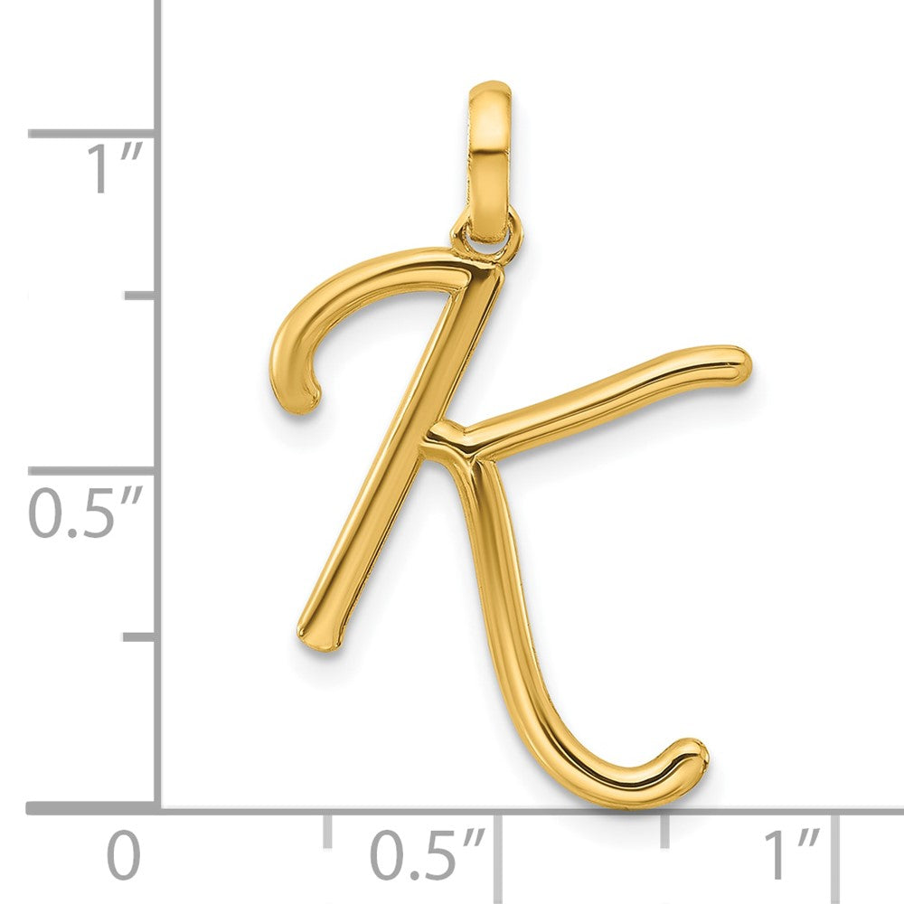 14K Gold Fancy Letter 'K' Charm Pendant - Charlie & Co. Jewelry