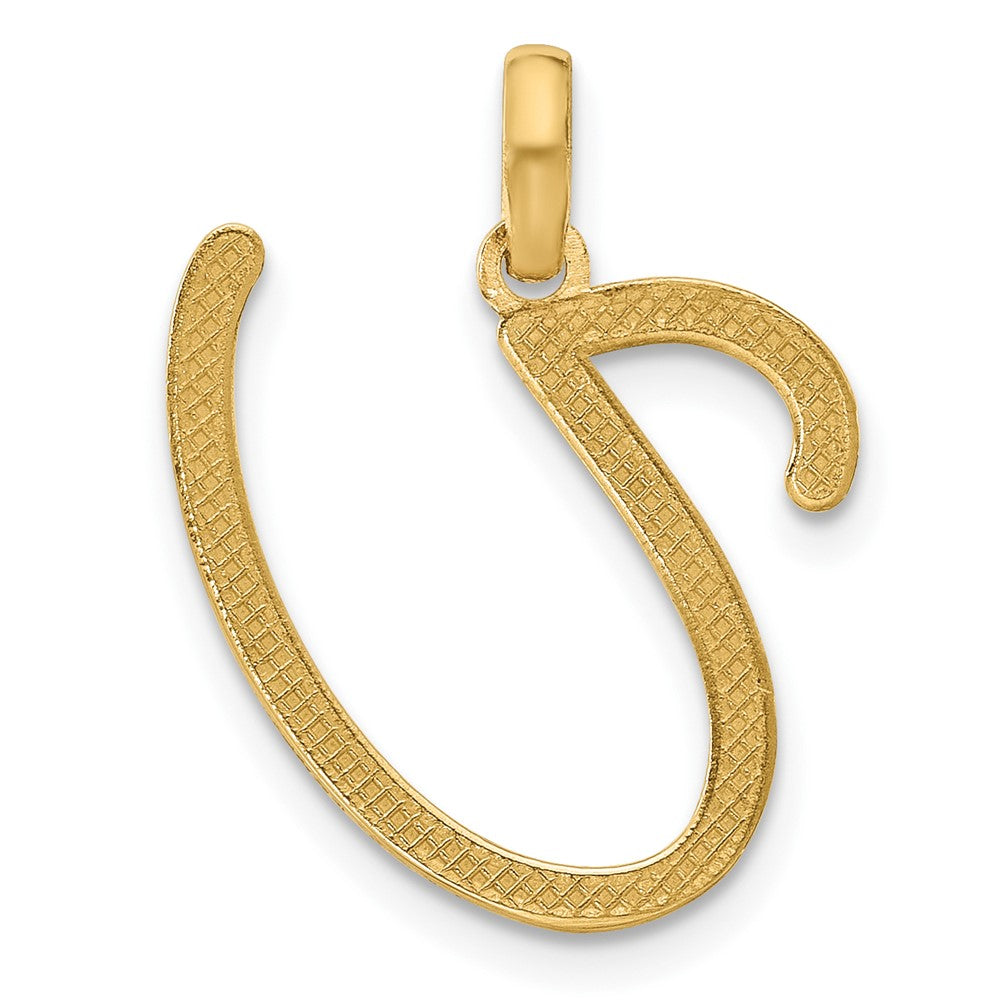 14K Gold Fancy Letter 'U' Charm Pendant - Charlie & Co. Jewelry