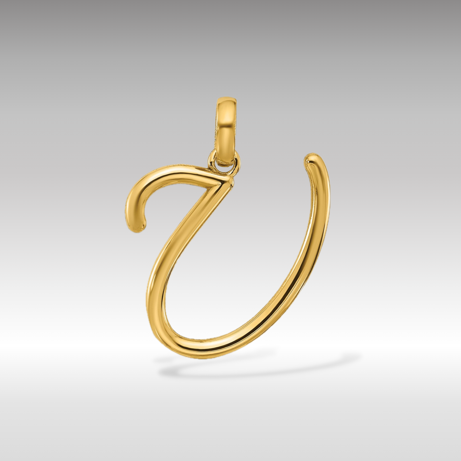 14K Gold Fancy Letter 'U' Charm Pendant - Charlie & Co. Jewelry
