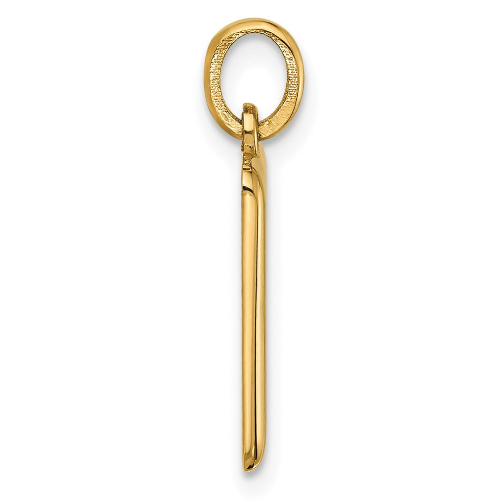 14K Gold Fancy Letter "F" Initial Pendant - Charlie & Co. Jewelry