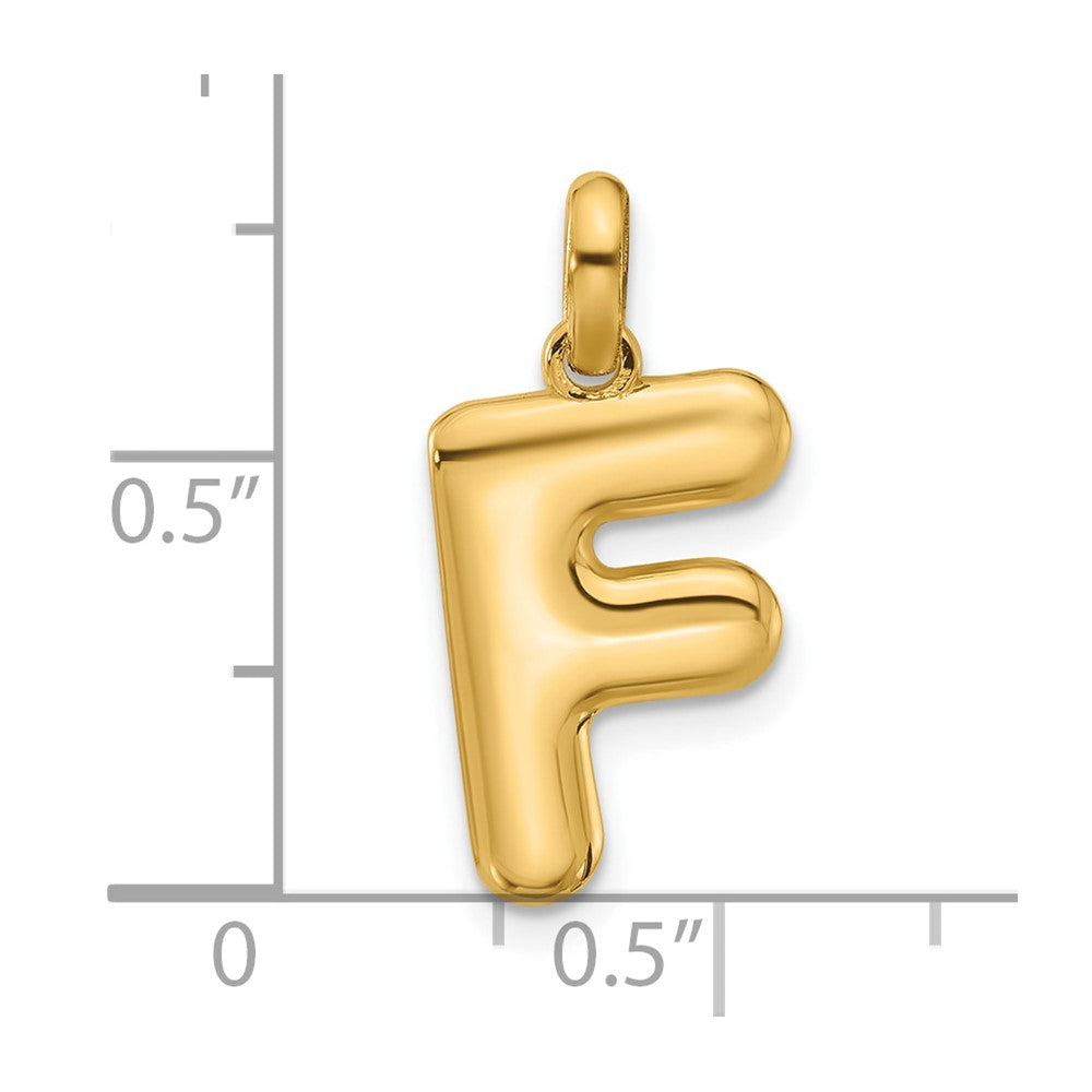14K Gold Fancy Letter "F" Initial Pendant - Charlie & Co. Jewelry