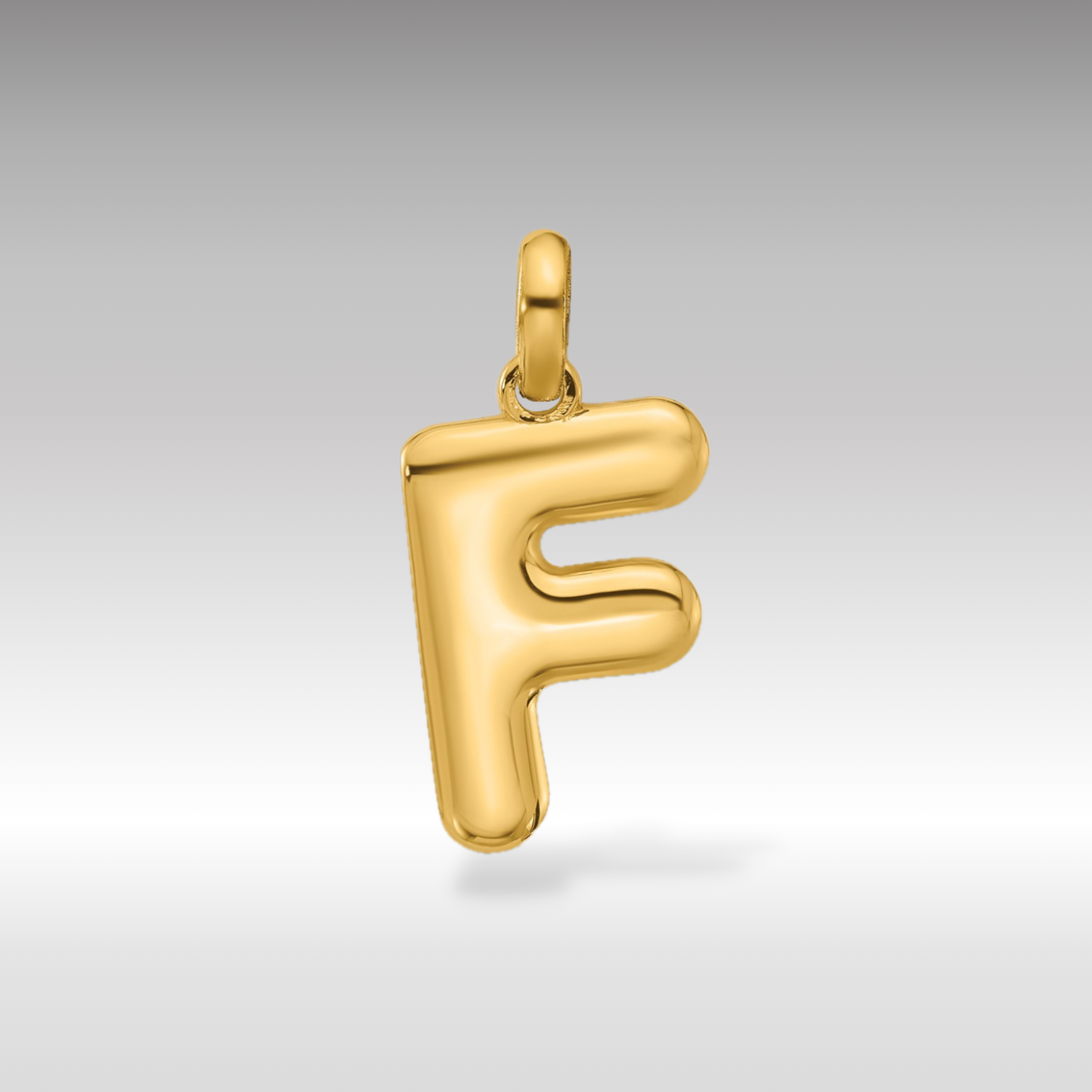 14K Gold Fancy Letter "F" Initial Pendant - Charlie & Co. Jewelry