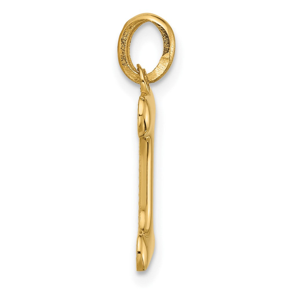 14K Gold Fancy Letter "I" Initial Pendant - Charlie & Co. Jewelry