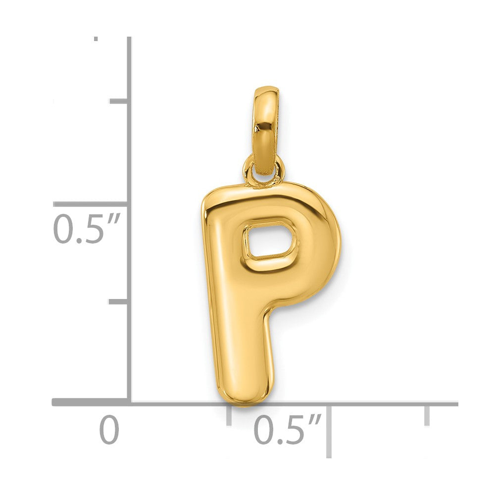 14K Gold Fancy Letter "P" Initial Pendant - Charlie & Co. Jewelry