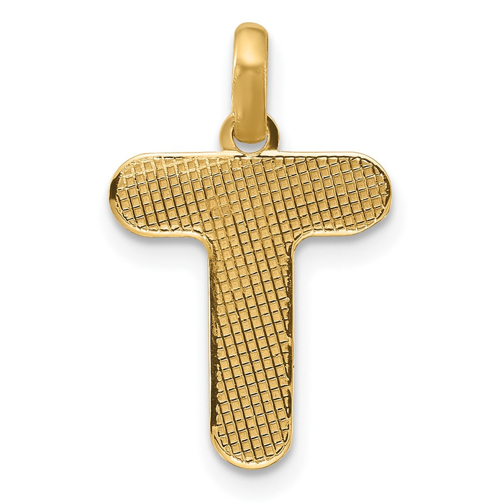 14K Gold Fancy Letter "T" Initial Pendant - Charlie & Co. Jewelry